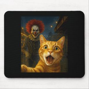 Funny Orange Tabby Cat Selfie Creepy Clown Soky Ca Mouse Pad