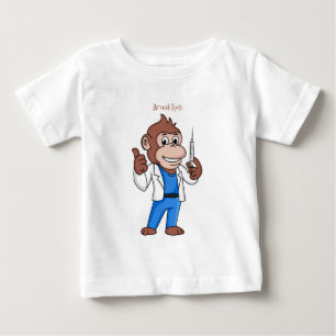 Funny orangutan ape cartoon doctor baby T-Shirt