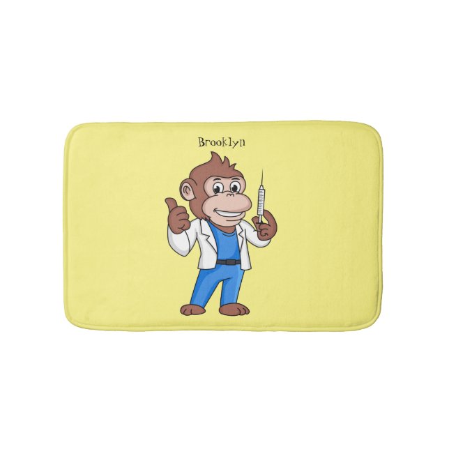 Funny orangutan ape cartoon doctor  bath mat (Front)