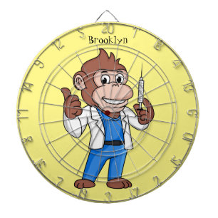 Funny orangutan ape cartoon doctor dart board
