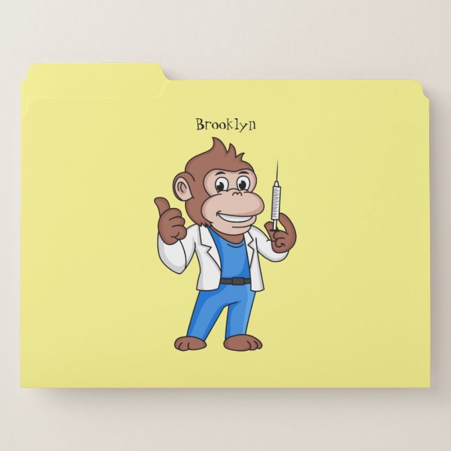Funny orangutan ape cartoon doctor  file folder (Front Left)