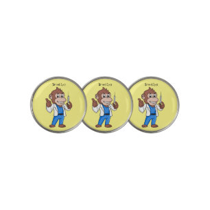 Funny orangutan ape cartoon doctor golf ball marker