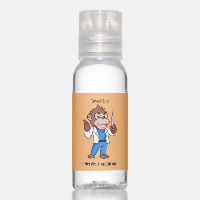 Funny orangutan ape cartoon doctor hand sanitizer (Front)