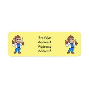 Funny orangutan ape cartoon doctor label