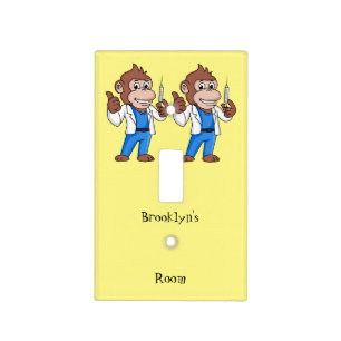 Funny orangutan ape cartoon doctor light switch cover