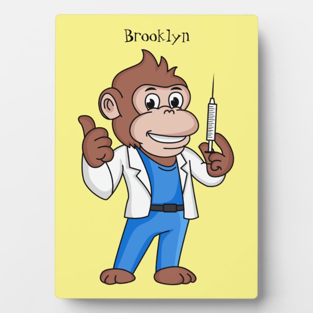 Funny orangutan ape cartoon doctor plaque (Front)