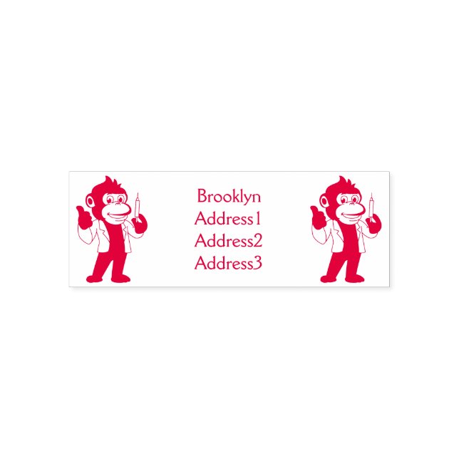 Funny orangutan ape cartoon doctor self-inking stamp (Design)