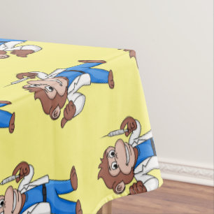 Funny orangutan ape cartoon doctor tablecloth