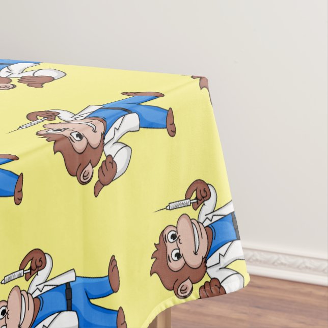 Funny orangutan ape cartoon doctor  tablecloth (In Situ)