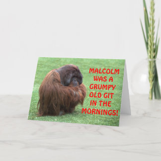 Funny Orangutan Grumpy Old Git Greeting Card