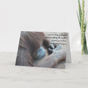 Funny Orangutan Mother's Day Card by PicturesByDesign at Zazzle