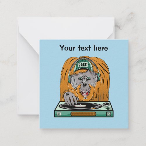 Funny Orangutan Music Note Card