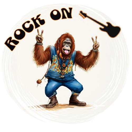 Funny Orangutan Rock Star Hippie Personalized  T_Shirt