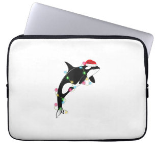 Funny Orca Killer Whale Santa Hat Christmas Sea An Laptop Sleeve