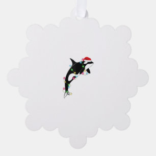 Funny Orca Killer Whale Santa Hat Christmas Sea An Ornament Card