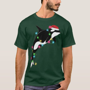 Funny Orca Killer Whale Santa Hat Christmas Sea An T-Shirt
