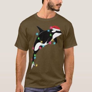Funny Orca Killer Whale Santa Hat Christmas Sea An T-Shirt