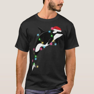 Funny Orca Killer Whale Santa Hat Christmas Sea An T-Shirt