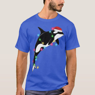 Funny Orca Killer Whale Santa Hat Christmas Sea An T-Shirt