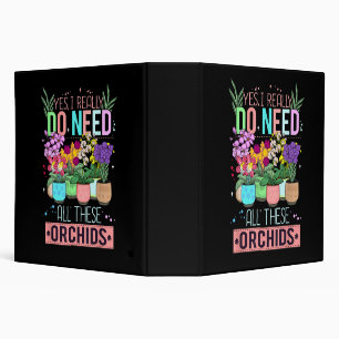 Funny Orchid Plant Lover 3 Ring Binder