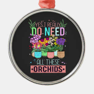 Funny Orchid Plant Lover Metal Ornament