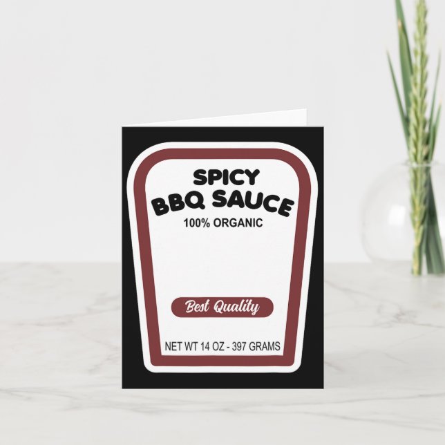 Funny Organic Bbq Sauce Halloween Easy Group Costu Card (Front)