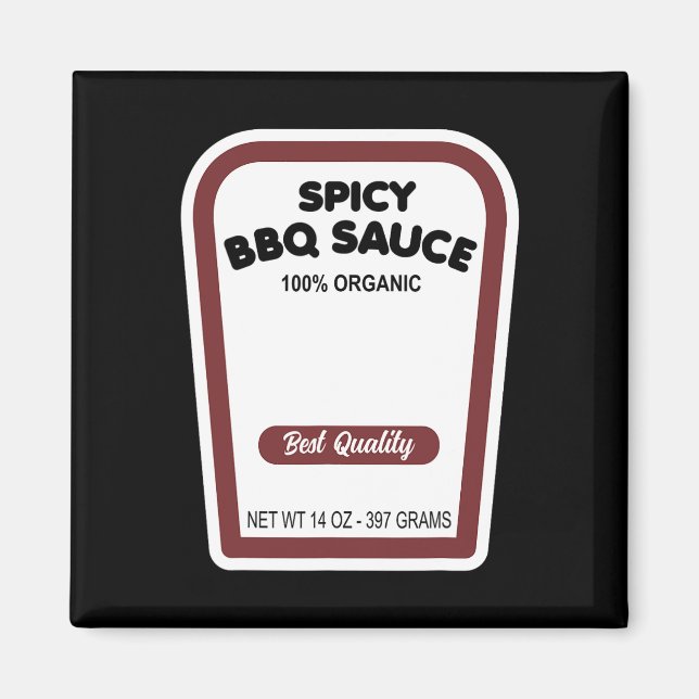 Funny Organic Bbq Sauce Halloween Easy Group Costu Magnet (Front)