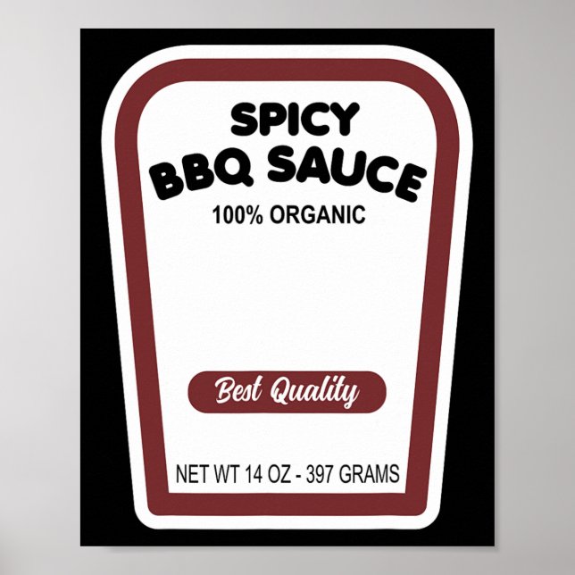 Funny Organic Bbq Sauce Halloween Easy Group Costu Poster (Front)