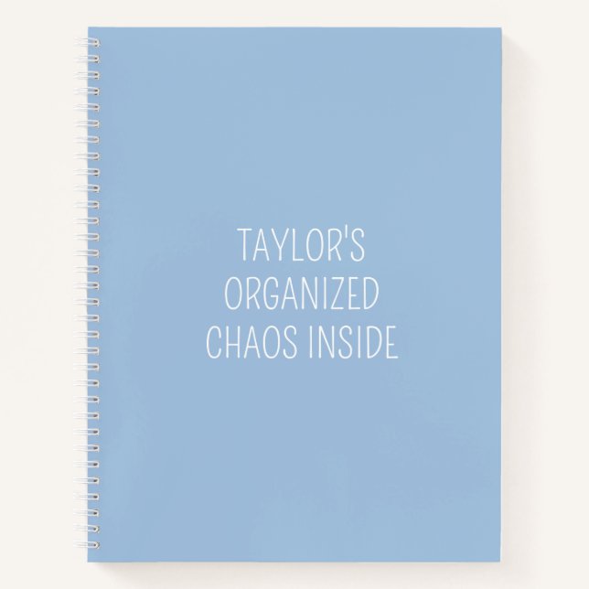 Funny Organization Quote To Do List Dusty Blue Notebook (Front)