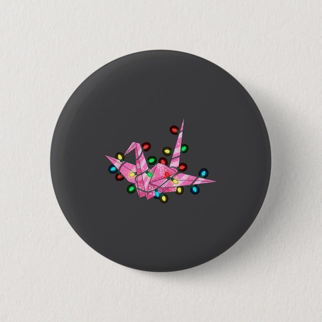 Funny Origami Christmas Graphics Lights Lover  Button (Front)