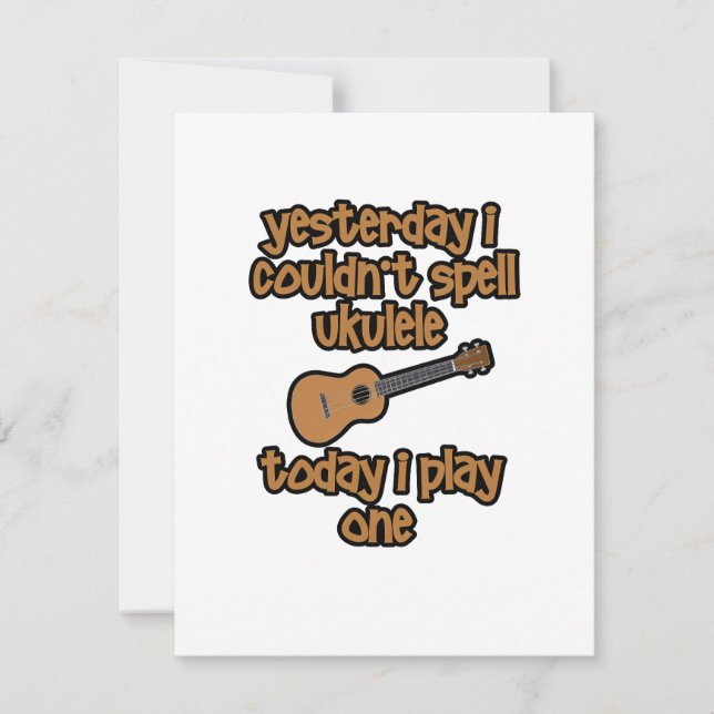 Funny Original Ukulele Note Card (Front)