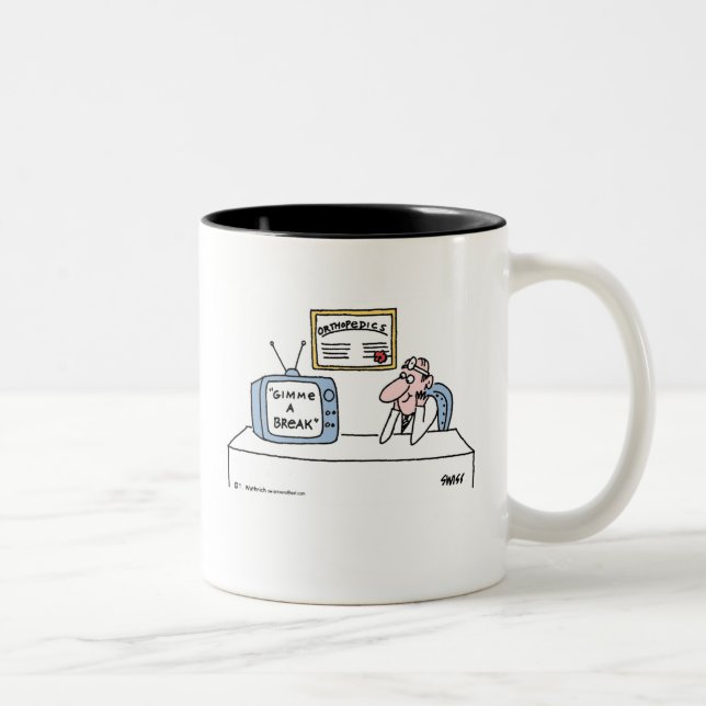 Funny Orthopedist Cartoon for Orthopedic Surgeon Two-Tone Coffee Mug (Right)