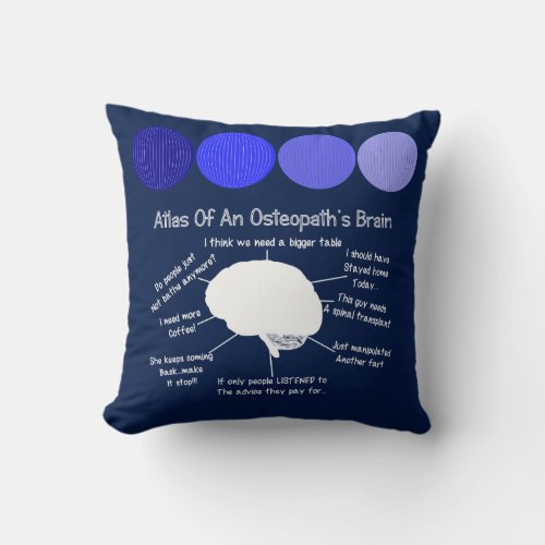 Funny Osteopaths Brain Pillow Blue