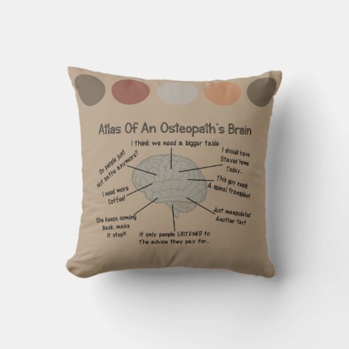 Funny Osteopaths Brain Throw Pillow