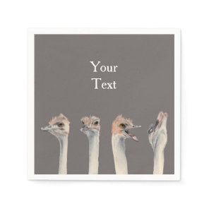 Funny Ostrich Bird Custom Paper Napkins