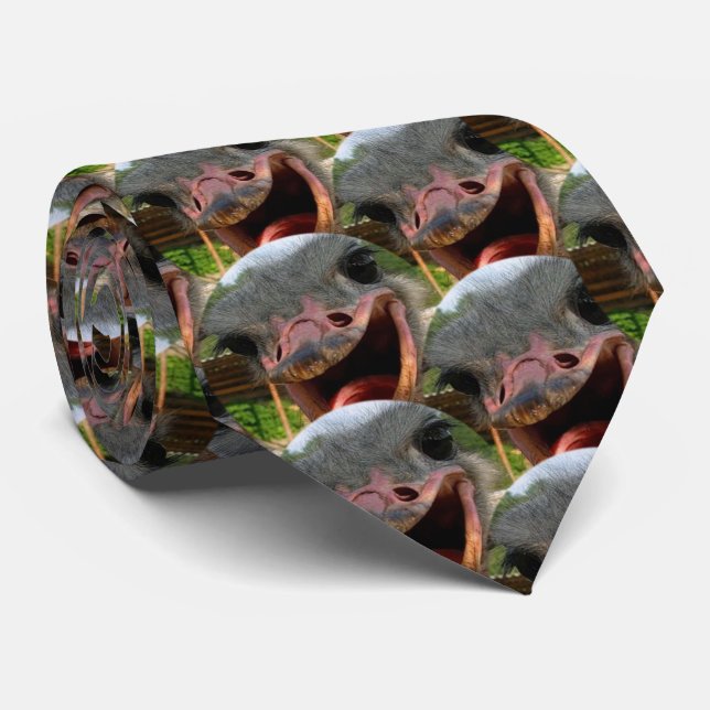 Funny Ostrich Bird Photo Neck Tie (Rolled)