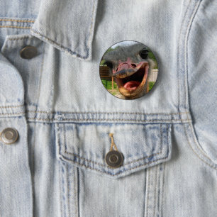 Funny Ostrich Bird Photo What's Up Button