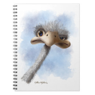Funny Ostrich Caricature Notebook