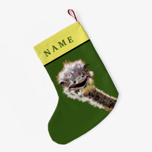 Funny Ostrich Christmas Stocking with Custom Name