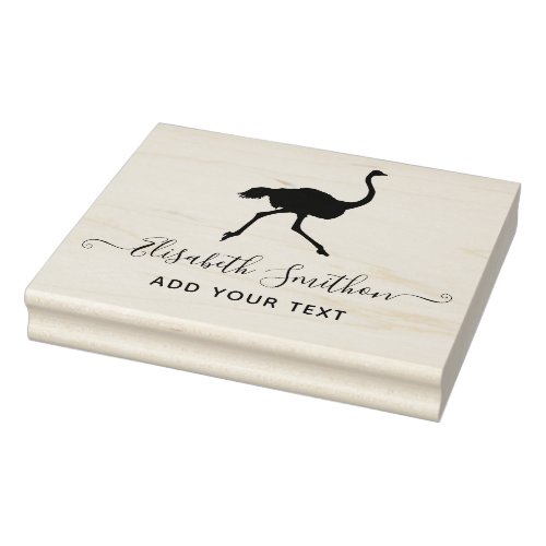 Funny Ostrich Cute Bird Animal Personal Stationery Rubber Stamp