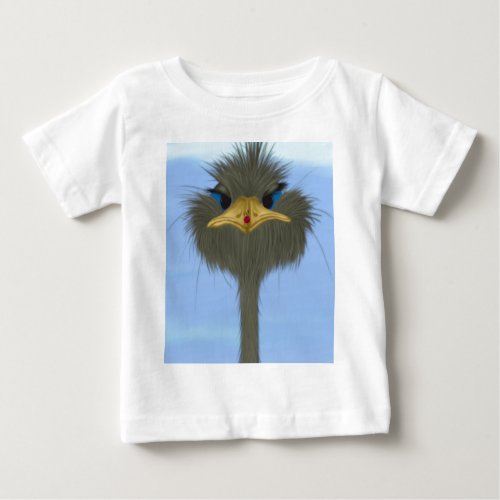 Funny Ostrich George And The Cute Ladybug Baby T_Shirt