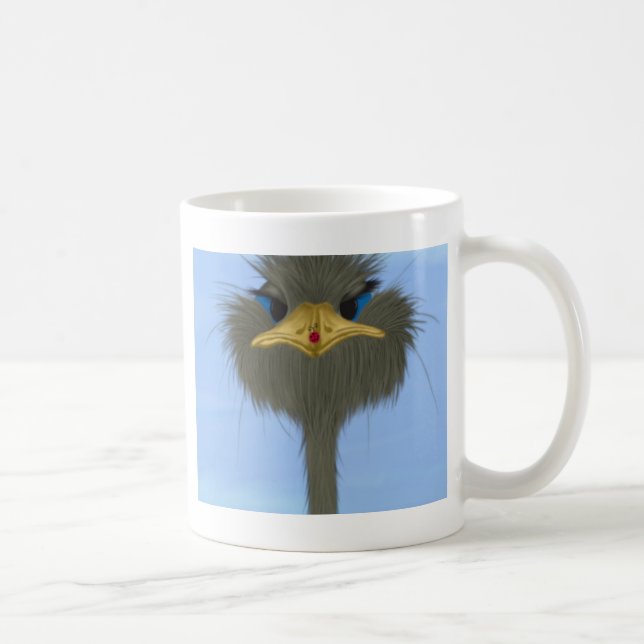 Funny Ostrich George And The Cute Ladybug Coffee Mug (Right)