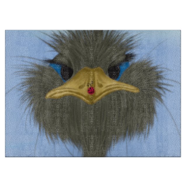 Funny Ostrich George And The Cute Ladybug Cutting Board (Front)