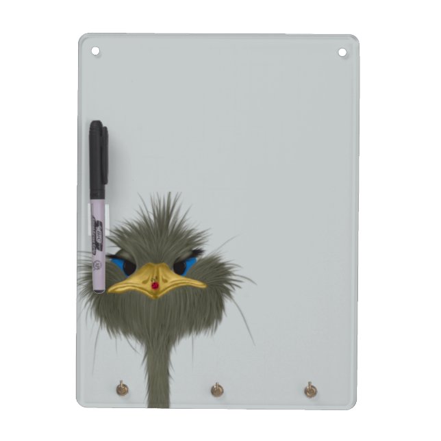 Funny Ostrich George And The Cute Ladybug Dry Erase Board (Front)