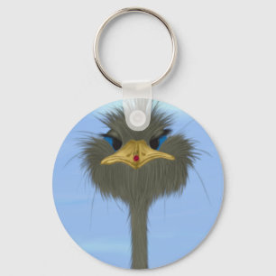 Funny Ostrich George And The Cute Ladybug Keychain