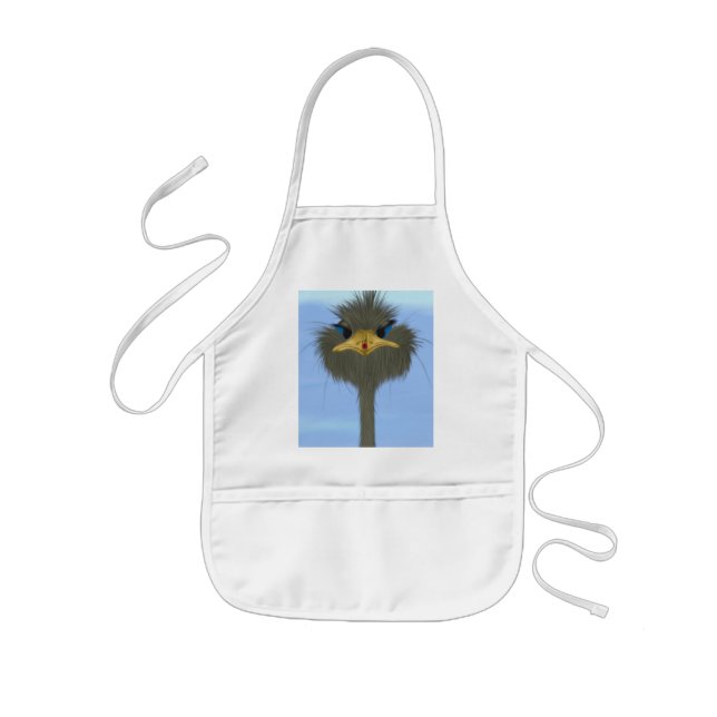 Funny Ostrich George And The Cute Ladybug Kids' Apron (Front)