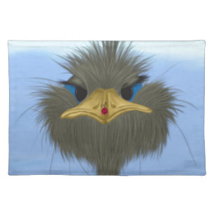 Funny Ostrich George And The Cute Ladybug Placemat