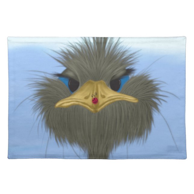 Funny Ostrich George And The Cute Ladybug Placemat (Front)