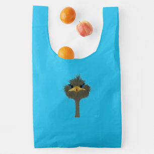 Funny Ostrich George And The Cute Ladybug Reusable Bag