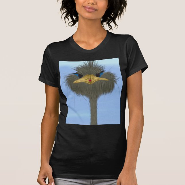 Funny Ostrich George And The Cute Ladybug T-Shirt (Front)